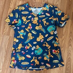 Garfield Pattern Scrub Top